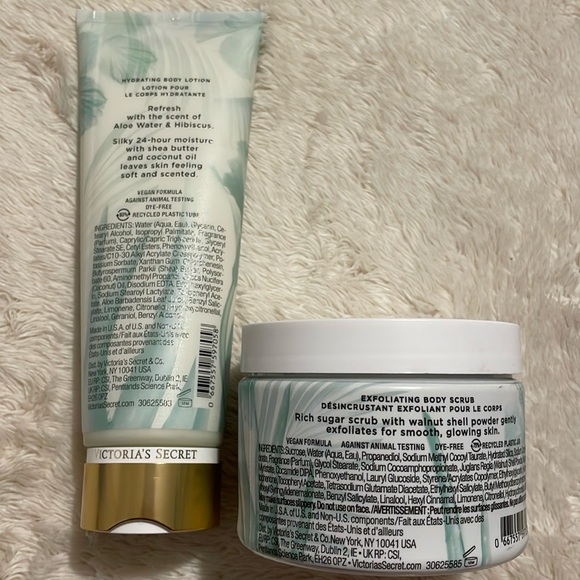 New! Victoria Secret Aloe Water and Hibiscus Body Lotion And Body Scrub Bundle - Picture 2 of 6